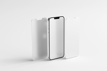 Minimal Floating Smartphone Mockup with Detached Screen

