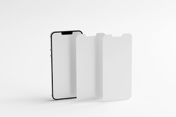 Minimal Floating Smartphone Mockup with Detached Screen


