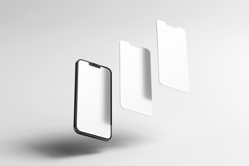  Smartphone Mockup with Transparent Screen Layers