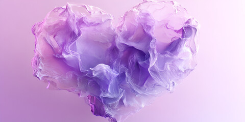 Obraz premium Purple Smoke in Heart Shape on Soft Background
