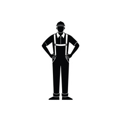 Worker man silhouette vector