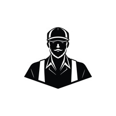 Worker man silhouette vector