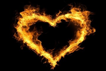 Fototapeta premium Black Background Illuminated by Fiery Flames