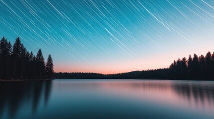 Astrotourism Event Starry Night Reflection at Pristine Lake Natural Beauty Serene Landscape