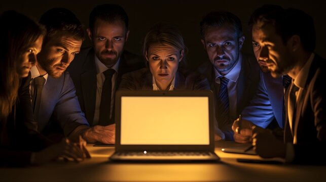 Team meeting in dim light