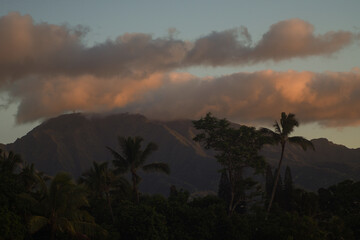 Hawaii Sunset Mountains 