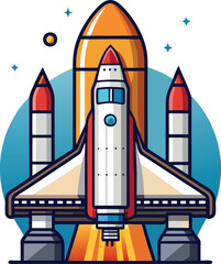 Obraz premium space shuttle vector