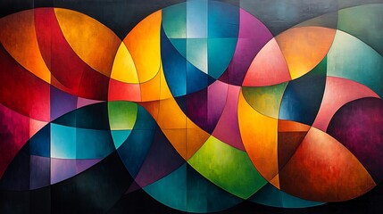 Fototapeta premium Colorful abstract art display studio digital artwork vibrant creative
