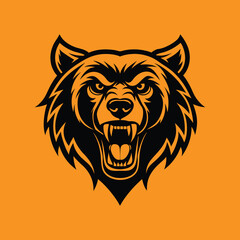 Intricate Bear Head Line Art 