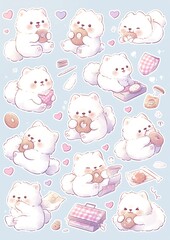 Obraz premium a close up of a bunch of stickers with teddy bears