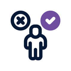 decision employee icon. vector dual tone icon for your website, mobile, presentation, and logo design.