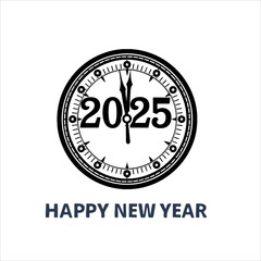 Happy New Year handwritten lettering design. Holiday calligraphy text for postcard, poster, banner design element