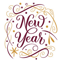 Happy new year background with white illustration 