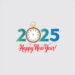 Happy New Year handwritten lettering design. Holiday calligraphy text for postcard, poster, banner design element