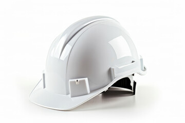 Fototapeta premium A white hard hat designed for safety in industrial and construction environments. isolated on white background