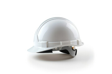 Fototapeta premium A white hard hat designed for safety in construction and industrial environments. isolated on white background