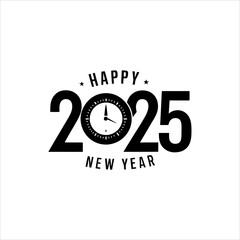 Happy New Year handwritten lettering design. Holiday calligraphy text for postcard, poster, banner design element