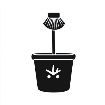 recommend clip art: Cleaning brush in a bucket icon.