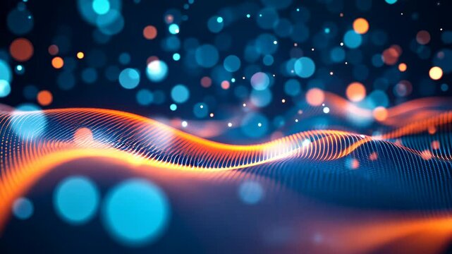 Digital binary code background with glowing data flowing through the screen. Abstract digital technology concept. Big Data and knowledge of information in virtual space. 