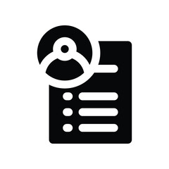 resume icon. vector glyph icon for your website, mobile, presentation, and logo design.