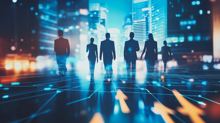 abstract professional business team people innovation connection of line from nail node to node on Smart Innovation city with connection cyber security network reciprocity , networking concept