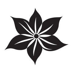 poinsettia flower silhouette vector icon illustration