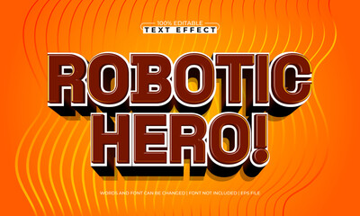 robotic hero editable text effect with a techno and future text style