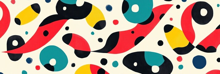 Fototapeta premium Abstract colorful shapes and curves pattern.
