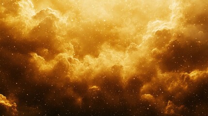 Obraz premium Golden cosmic clouds and stars.