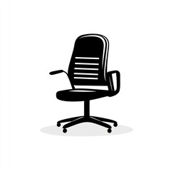 Simple black office chair icon.
