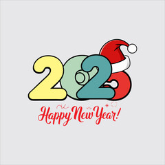 Happy new year 2025 calligraphy vector art design, Celebration New Year Typography,black and white and colurefull vector art Text ,Design for 2025 celebration and decoration  Holiday calligraphy text 