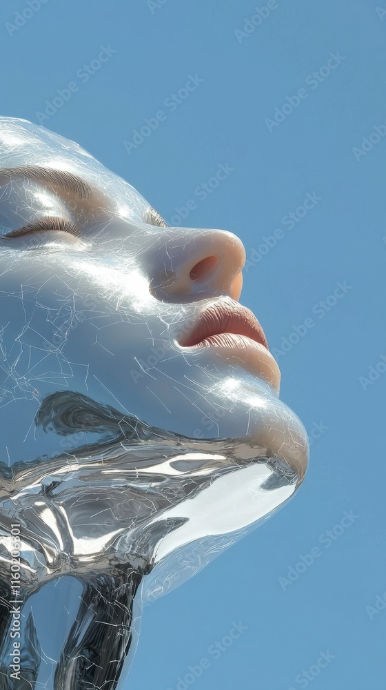 Poster exploring artificial intelligence applications in futuristic environments stock photo of a digital p
