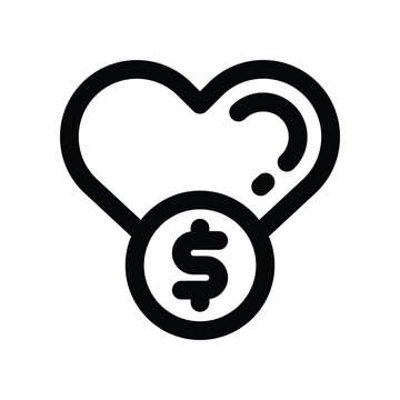 recommend clip art: donation icon. vector line icon for your website, mobile, presentation, and logo design.