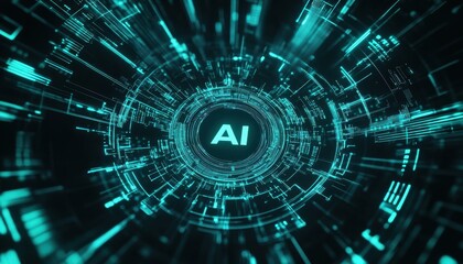 Obraz premium Abstract AI digital technology futuristic concept