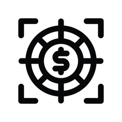 target icon. vector line icon for your website, mobile, presentation, and logo design.