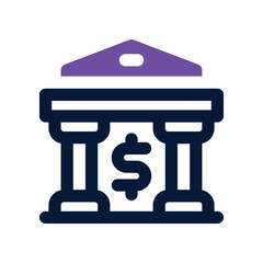 bank icon. vector dual tone icon for your website, mobile, presentation, and logo design.