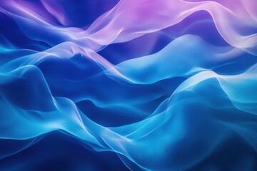 Obraz premium Colorful flowing waves create an abstract pattern resembling soft fabrics in blue and purple shades