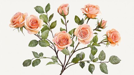 Delicate blush roses arrangement studio setting floral minimalist background close-up aesthetic beauty