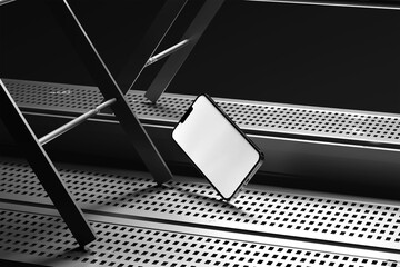 Modern Smartphone Mockup on Industrial Surface

