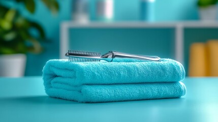 Pet Grooming Clippers on a Towel. Generative AI