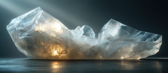 Obraz premium Luminous Crystal Formation: A Digital Masterpiece