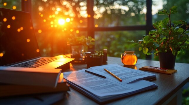 Proofreading Tools and Workspace with Natural Light. Generative AI
