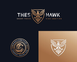golden eagle sport emblem logo for business company