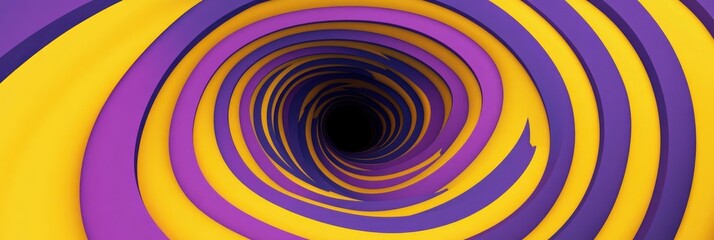 Abstract swirling tunnel of purple and gold.