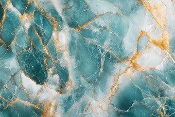 Beautiful turquoise marble with golden veins showing intricate patterns in a natural stone surface