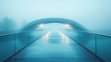 Obraz premium Misty Bridge: A Serene Architectural Wonder