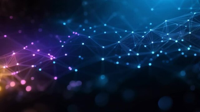 Abstract digital network connection background with glowing nodes