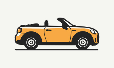 Fototapeta premium A flat vector illustration of convertible car drawing, transportation vector graphic