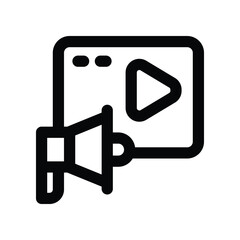 video marketing icon. vector line icon for your website, mobile, presentation, and logo design.