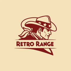 Rustic Western Cowboy Logo Design with Hat and Cactus Elements